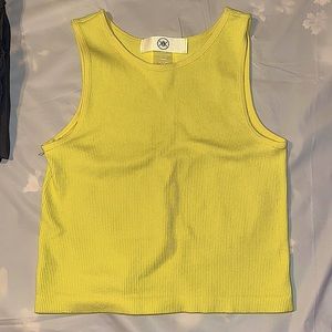 Mono B NWOT neon yellow/green crop top!